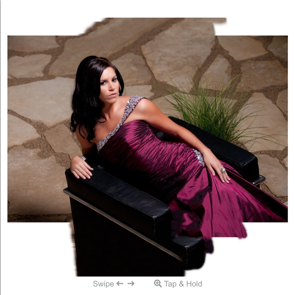New Night Moves Merlot Prom Gown with Gemstone Detail Size 8